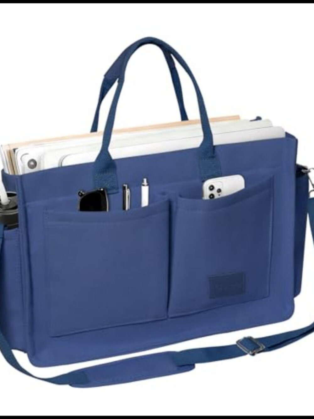 Convertible Canvas Laptop Tote Bag Multi-Pocket Work Shoulder Satchel for